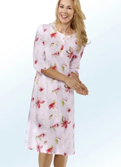 Zweierpack Nachthemden, 3/4-lange Ärmel mit Knopfleiste