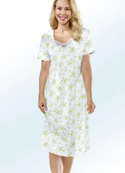 Zweierpack Nachthemden mit Rundhals und Alloverdessin