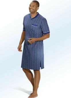 Zweierpack Nachthemden mit V-Ausschnitt und Seitenschlitzen