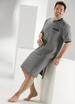 Zweierpack Nachthemden mit V-Ausschnitt und Seitenschlitz