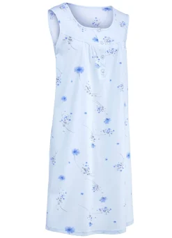 Zweierpack Nachthemden mit breiten Trägern und Knopfleiste