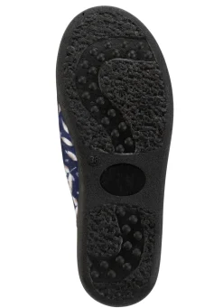 Zweierpack Pantoffeln aus samtig, weichem, bedrucktem Textilmaterial