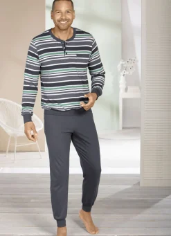 Zweierpack Schlafanzüge mit Knopfleiste und Bündchenabschlüssen