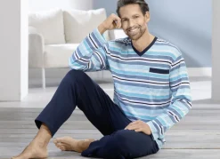 Zweierpack Schlafanzüge mit V-Ausschnitt und offenen Abschlüssen