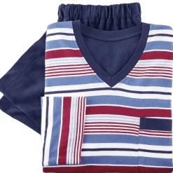 Zweierpack Schlafanzüge mit V-Ausschnitt und offenen Abschlüssen