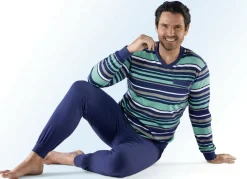 Zweierpack Schlafanzüge mit V-Ausschnitt und Bündchenabschlüssen