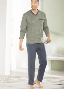 Zweierpack Schlafanzüge mit V-Ausschnitt und offenen Abschlüssen
