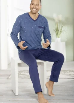 Zweierpack Schlafanzüge mit V-Ausschnitt und offenen Abschlüssen