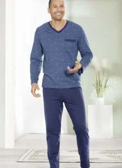 Zweierpack Schlafanzüge mit V-Ausschnitt und offenen Abschlüssen