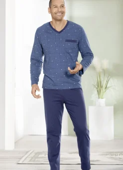 Zweierpack Schlafanzüge mit V-Ausschnitt und offenen Abschlüssen