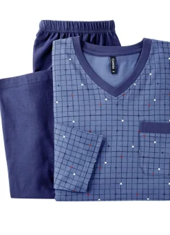 Zweierpack Schlafanzüge mit V-Ausschnitt und offenen Abschlüssen