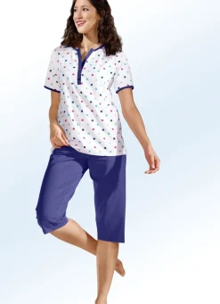 Zweierpack Schlafanzüge mit Pünktchen, lang- und kurzarm