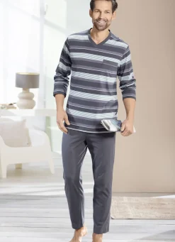Zweierpack Schlafanzüge mit V-Ausschnitt und offenen Abschlüssen