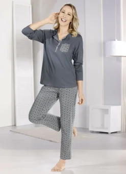 Zweierpack Schlafanzüge mit Knopfleiste und langen Ärmeln