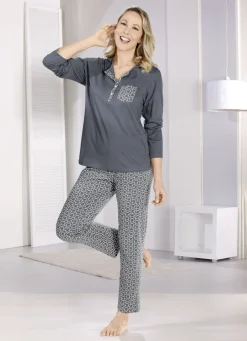 Zweierpack Schlafanzüge mit Knopfleiste und langen Ärmeln