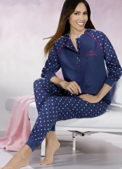 Zweierpack Schlafanzüge mit Pünktchendessin und Bündchen