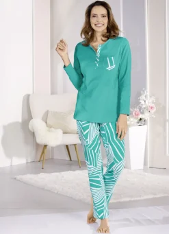 Zweierpack Schlafanzüge von Laurina mit Knopfleiste