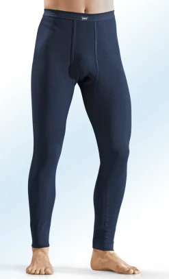 Zweierpack Unterhosen aus Doppelripp, lang, marine