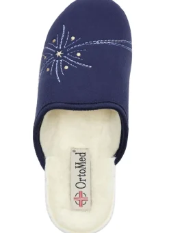 Zweierpack, warme Damen-Hausschuhe, Weite H, mit Wolle