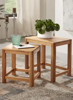 Zweisatztisch aus Massivholz in geölter Ausführung